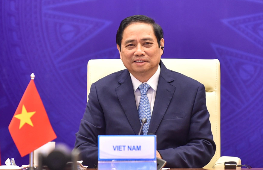 Thủ tướng Phạm Minh Chính dự hội nghị. (Ảnh: Mofa)