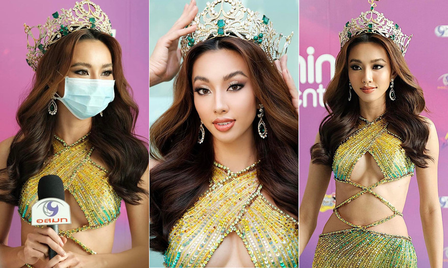 Hoa hậu Thuỳ Tiên cực quyến rũ, bắn tiếng Anh và tiếng Thái trên truyền hình 