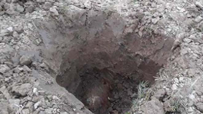 Quả bom lớn được phát hiện ở xã Nghĩa Thịnh, huyện Nghĩa Đàn