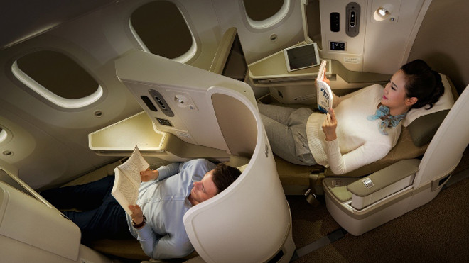Ghế ngả 180 độ trên máy bay mới của VNA