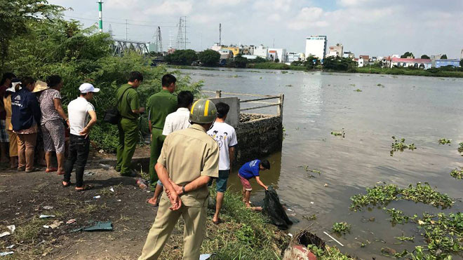 Khu vực phát hiện thi thể bé trai.