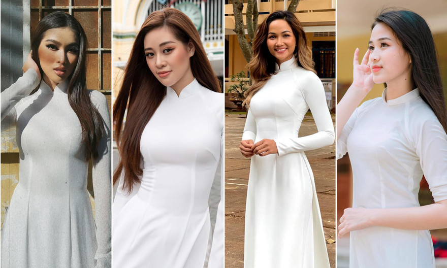 Dàn Hoa-Á hậu khoe sắc tinh khôi với áo dài trắng, gửi lời chúc may mắn tới các sĩ tử 