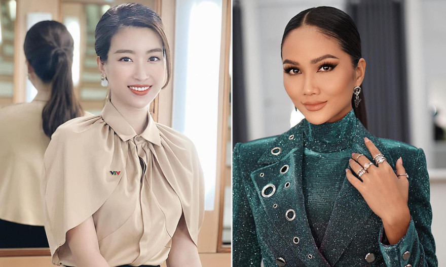 H'Hen Niê mặc kín mít vẫn đẹp hút hồn, Đỗ Mỹ Linh khoe sắc xinh đẹp trên trường quay VTV
