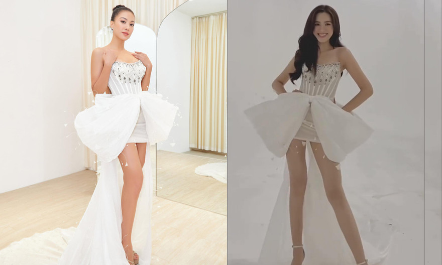 'Đụng váy' lông vũ với Kim Duyên, Đỗ Thị Hà vẫn ghi điểm tuyệt đối với chân dài thẳng tắp