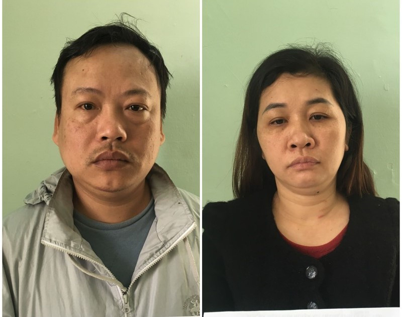 Hai đối tượng Thịnh và Thắm. Ảnh C.A