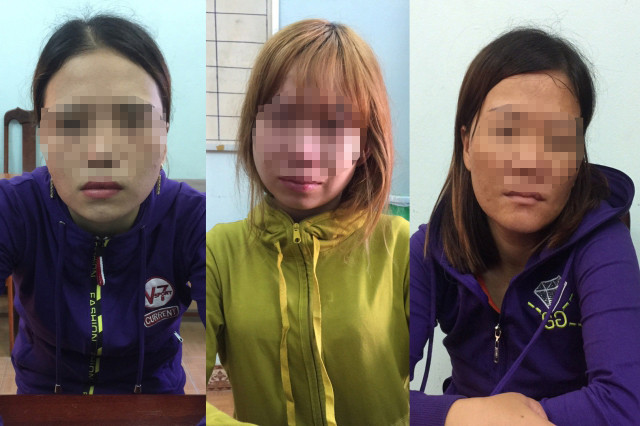 Linh, Thu và Thuỷ tại cơ quan điều tra 