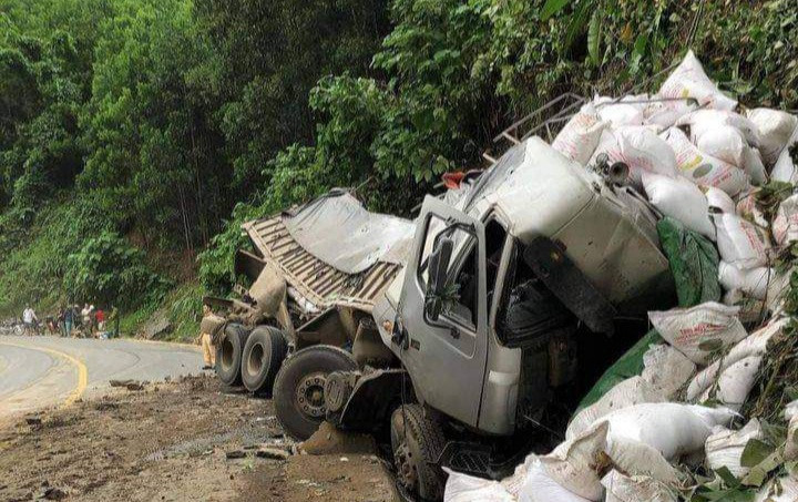 Hiện trường vụ tai nạn. Ảnh CTV