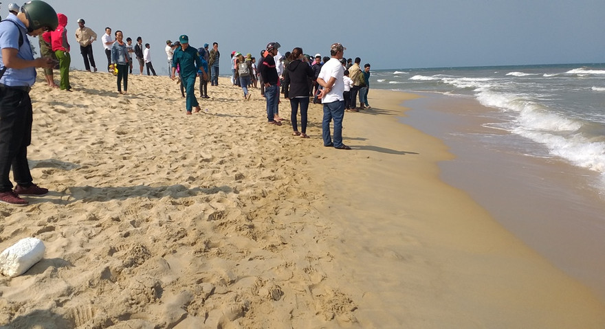 Khu vực bãi biển Bình Minh nơi xảy ra vụ đuối nước thương tâm