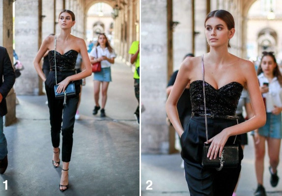 Kaia Gerber khoe dáng siêu mẫu tuyệt đẹp trên phố với áo cúp ngực