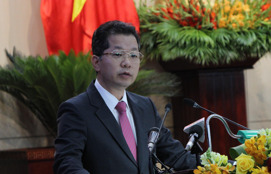 Ông Nguyễn Văn Quảng, Bí thư Thành uỷ Đà Nẵng phát biểu chỉ đạo tại kỳ họp thứ 17, HĐND TP Đà Nẵng khoá IX (nhiệm kỳ 2016 - 2021). Ảnh: Nguyễn Thanh