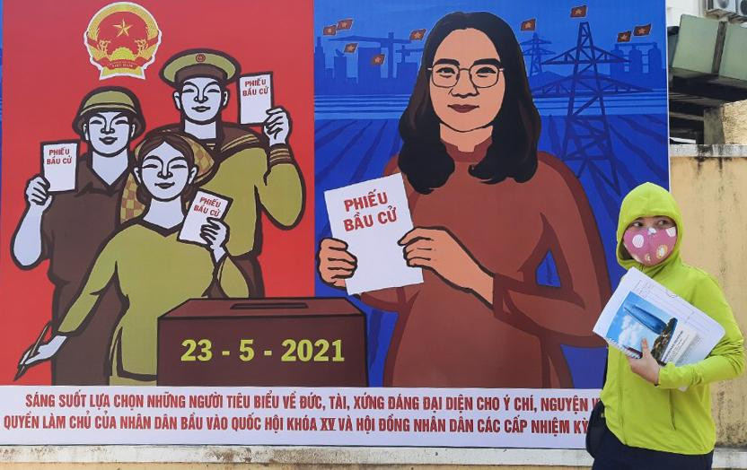 Một pano tuyên truyền bầu cử tại Đà Nẵng. 