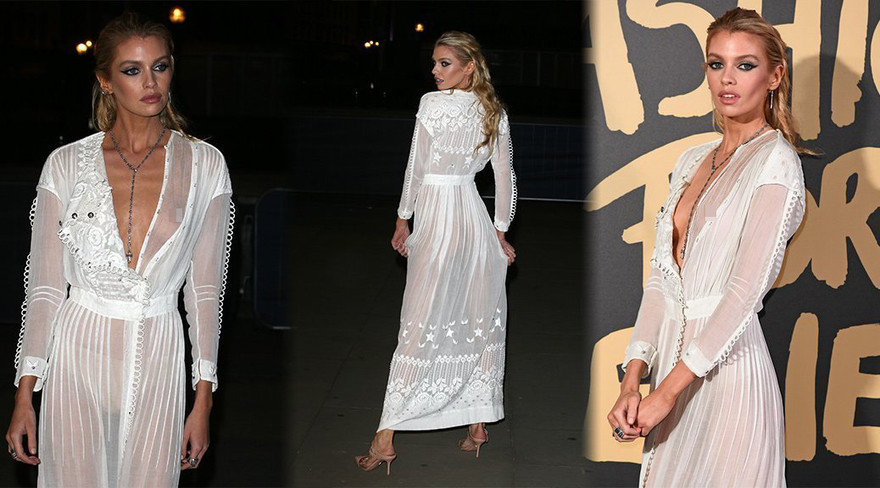 'Thiên thần nội y' Stella Maxwell lộ nguyên vòng 1 khiến khách mời 'đỏ mặt'