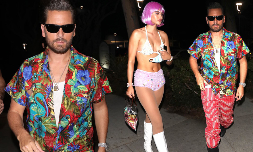 Mỹ nhân 19 tuổi mặc hở bạo đi chơi Halloween cùng 'trai hư' Scott Disick