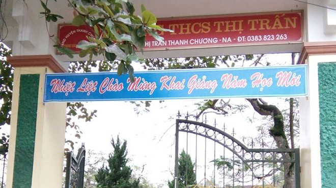  Trường THCS Thị trấn Thanh Chương nơi xảy ra vụ việc. 