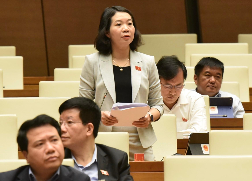 Đại biểu Mai Thị Phương Hoa phát biểu thảo luận tại Quốc hội. Ảnh: Như Ý