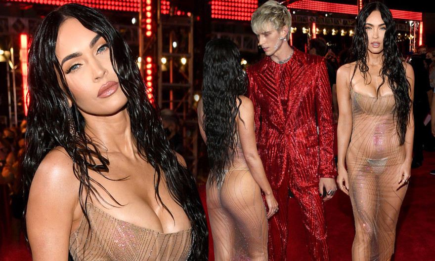 Megan Fox mặc váy trong suốt lộ gần trọn cơ thể trên thảm đỏ VMAs 2021