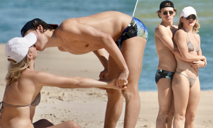 Nữ kình ngư Australia phá kỷ lục Olympic mặc bikini nóng bỏng, âu yếm bạn trai ở biển