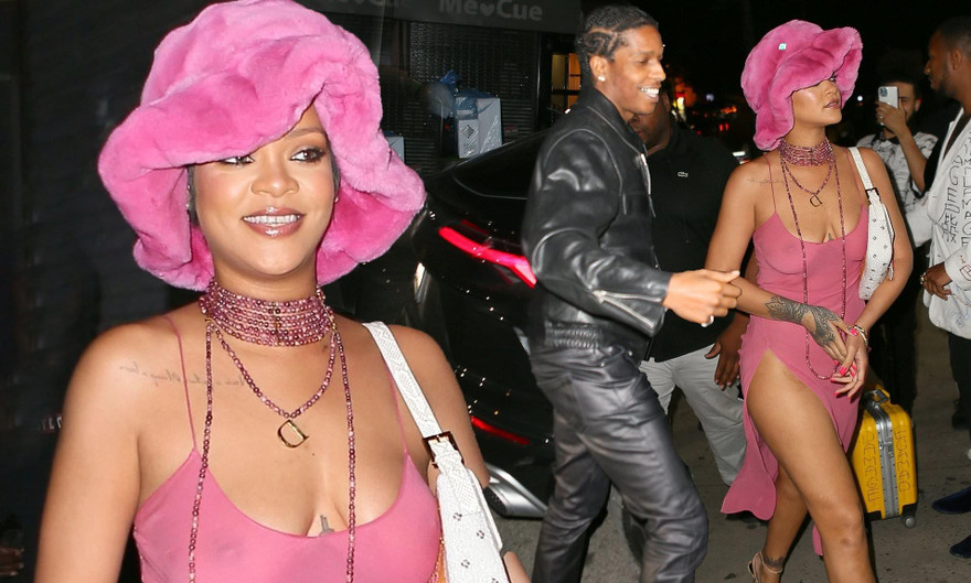 Rihanna mặc váy trễ nải, không nội y 'nóng mắt' đi chơi với bạn trai