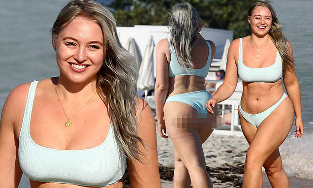 Người mẫu ngoại cỡ Iskra Lawrence phô đường cong tròn đầy trên biển