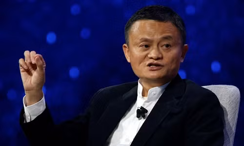 Jack Ma trong buổi trò chuyện với truyền thông ở Mỹ tháng 6/2017. Ảnh: Reuters.