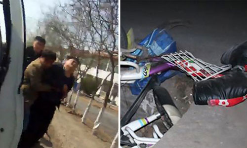 Zhang đau đớn khi biết nạn nhân chính là vợ và con trai mình. Ảnh: Mirror. 