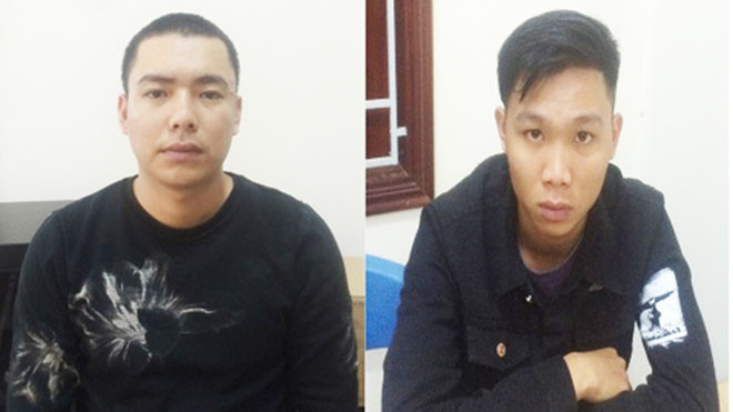 Đối tượng Hoàng Đình Hoàn (bên trái) và Lê Tiến Phát