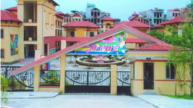 Trường mầm non Mai Dịch (Q.Nam Từ Liêm, Hà Nội) nơi xảy ra vụ việc. 