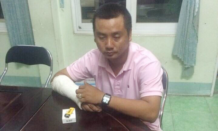 Đối tượng sử dụng ma túy tại cơ quan điều tra.