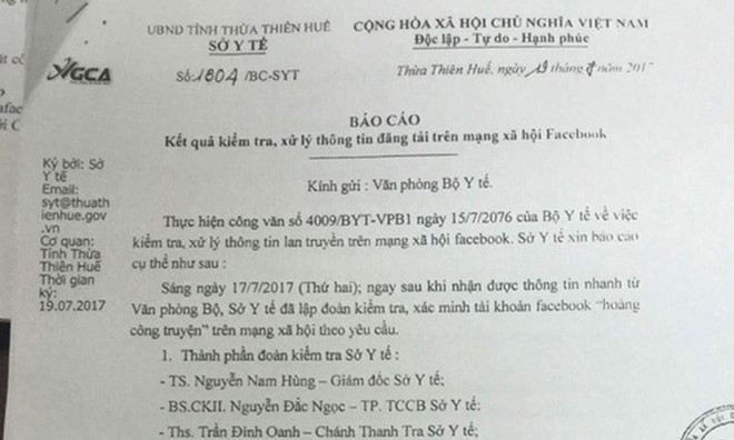 Rút phạt bác sĩ nói xấu lãnh đạo Bộ Y tế nếu không có thêm bằng chứng