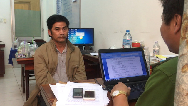 Nghi phạm tại cơ quan điều tra.