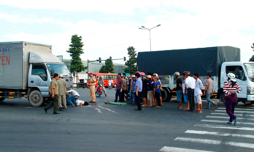 Hiện trường vụ tai nạn.