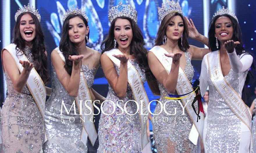 Top 5 người đẹp giành vị trí cao nhất tại cuộc thi Hoa hậu Siêu quốc gia 2017.