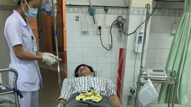 Một trong ba bệnh nhân nhập viện do ngộ độc cá nóc.