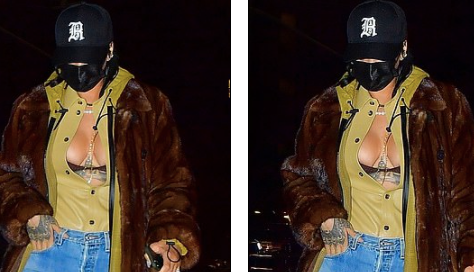 Rihanna diện mốt lộ nội y, khoe ngực táo bạo