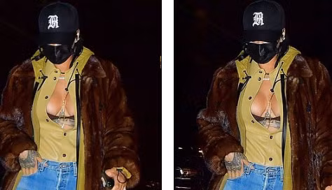 Rihanna diện mốt lộ nội y, khoe ngực táo bạo