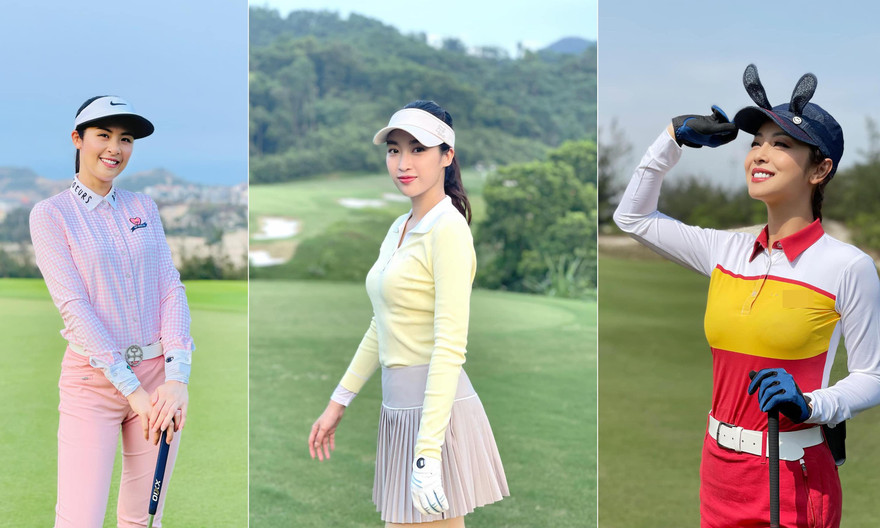 Thời trang đánh golf năng động mà vẫn quyến rũ của dàn Hoa hậu, Á hậu Việt 