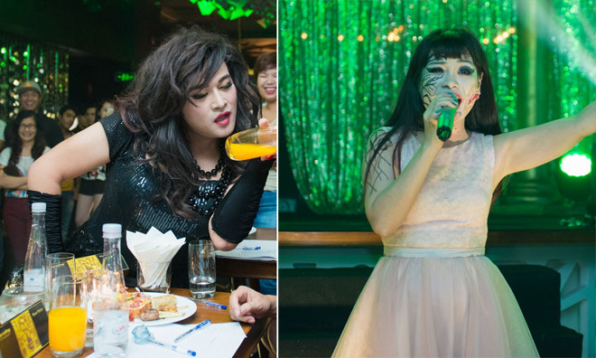 Minh Quân, Ngọc Khuê và những tạo hình ấn tượng trong đêm tiệc Halloween.