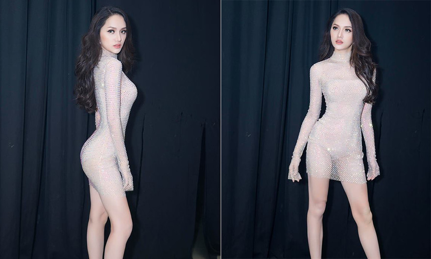 Hương Giang diện trang phục xuyên thấu gợi cảm trong phần thi tài năng.