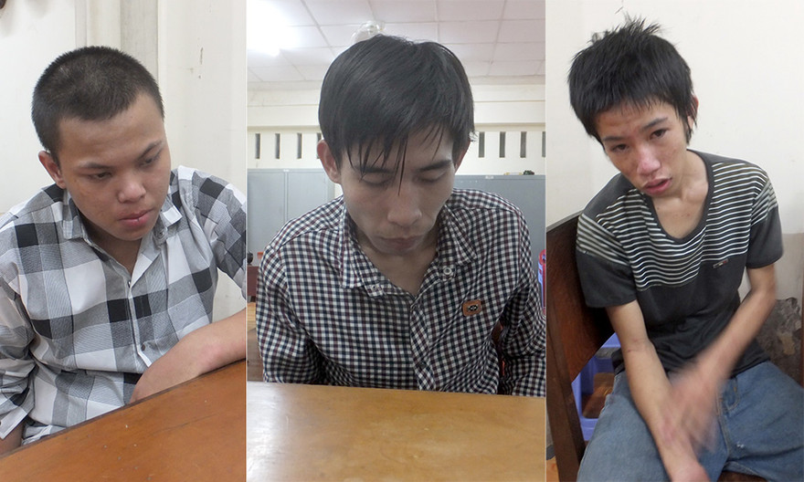 Các đối tượng tại cơ quan công an.