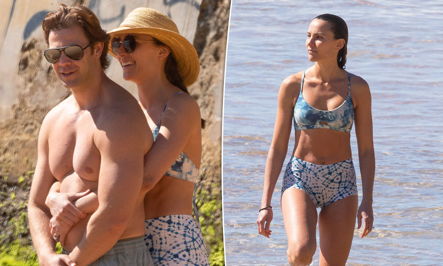 Hoa hậu hoàn vũ Úc Rachael Finch tình tứ với chồng ở biển