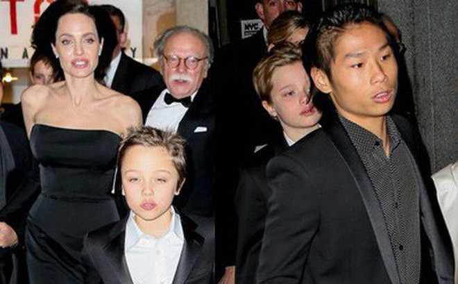 Pax Thiên diện suit lịch lãm, chững chạc hộ tống Angelina Jolie