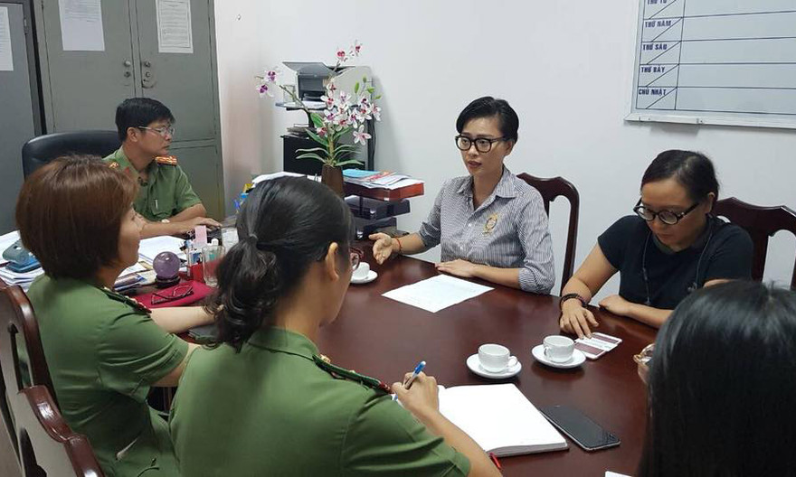 Ngô Thanh Vân trong buổi làm việc với công an tỉnh Vũng Tàu.