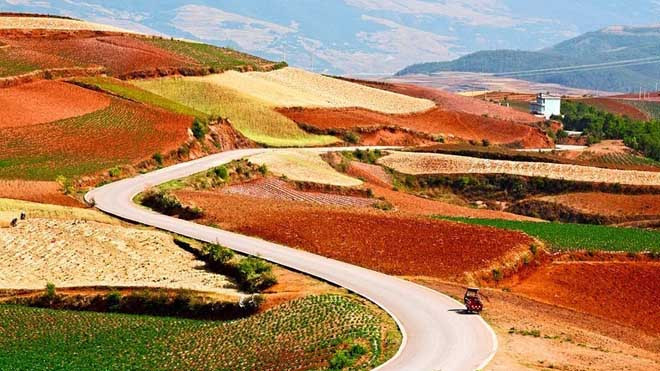 Trải rộng trên những cánh đồng rộng lớn, màu đỏ nâu không bình thường của Đông Xuân xuất phát từ sự giàu chất sắt và đồng. 