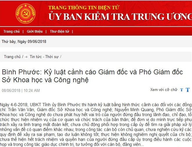 Kỷ luật cán bộ chủ chốt 2 tỉnh