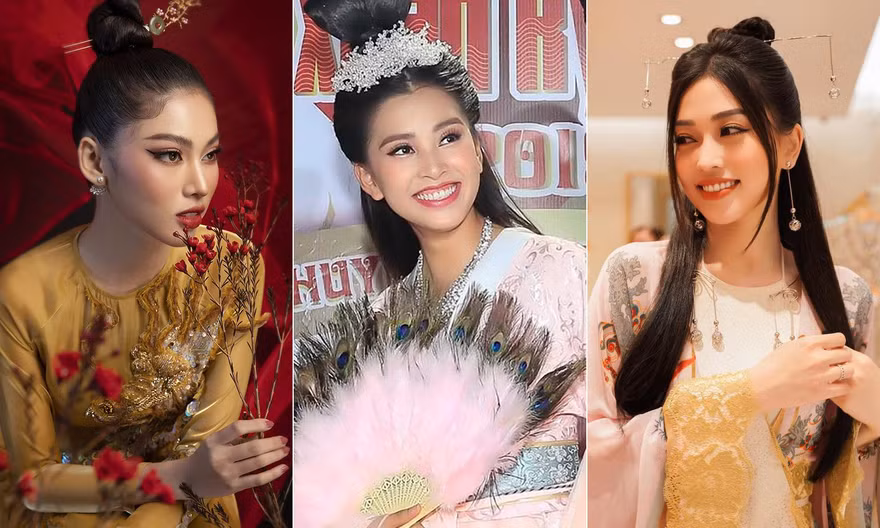 Ngắm dàn hoa, á hậu Việt hoá mỹ nhân cổ trang đẹp tựa chị Hằng trong mùa Trung thu
