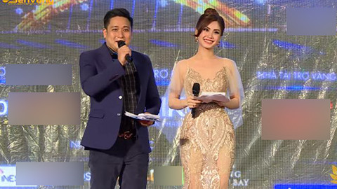 Diễn viên Minh Tiệp làm MC thảm đỏ lễ bế mạc LHP VN 2017.