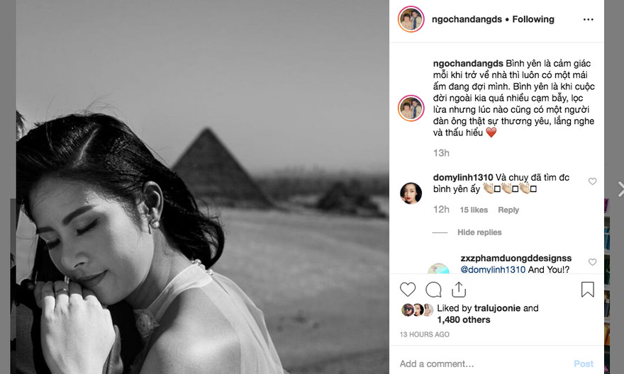 Chia sẻ của Ngọc Hân trên trang cá nhân.