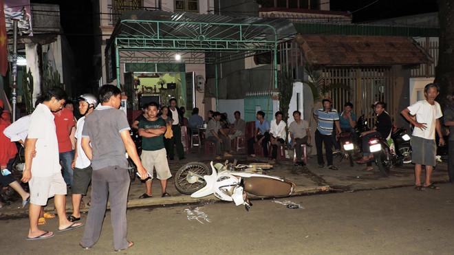 Hiện trường bà Cam bị tai nạn 