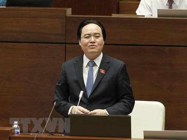 Bộ trưởng Bộ Giáo dục và Đào tạo Phùng Xuân Nhạ. (Ảnh: Văn Điệp/TTXVN)