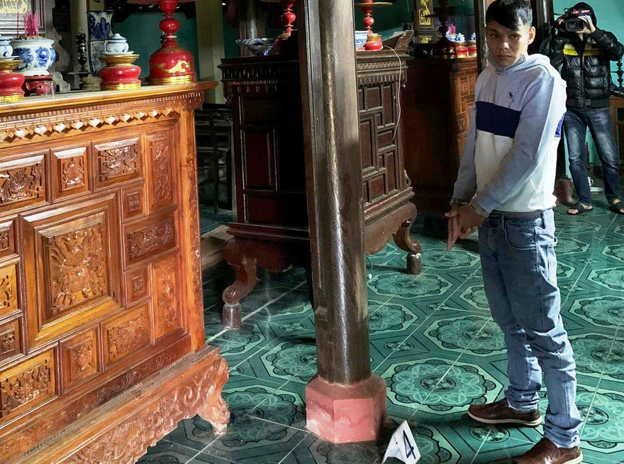 Đối tượng Nguyên tại hiện trường gây án